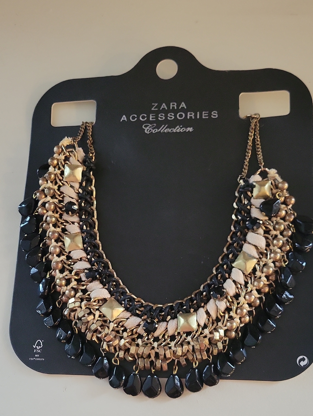 Zara Black and Gold Multi-Layer Necklace
